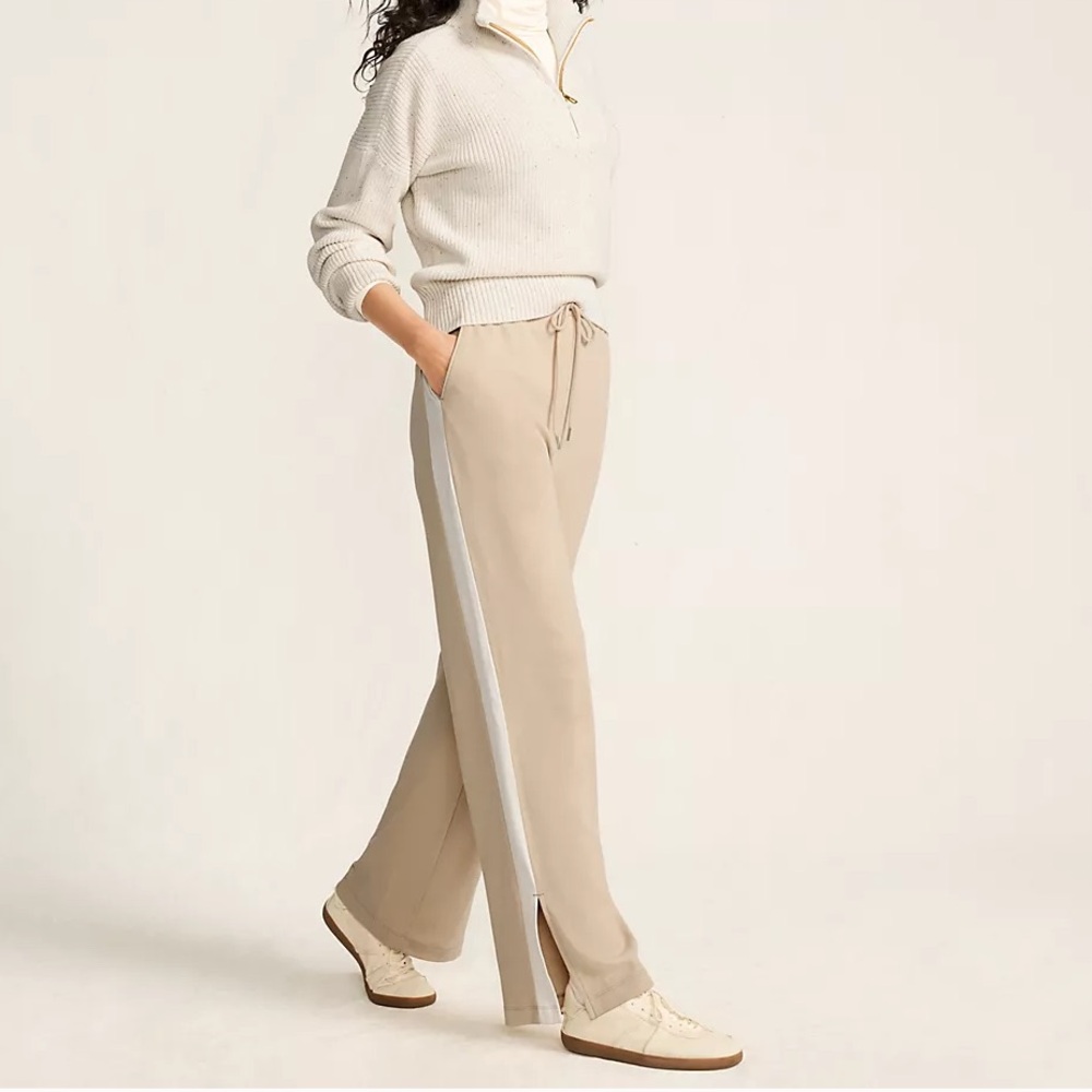 Knit side stripe pants